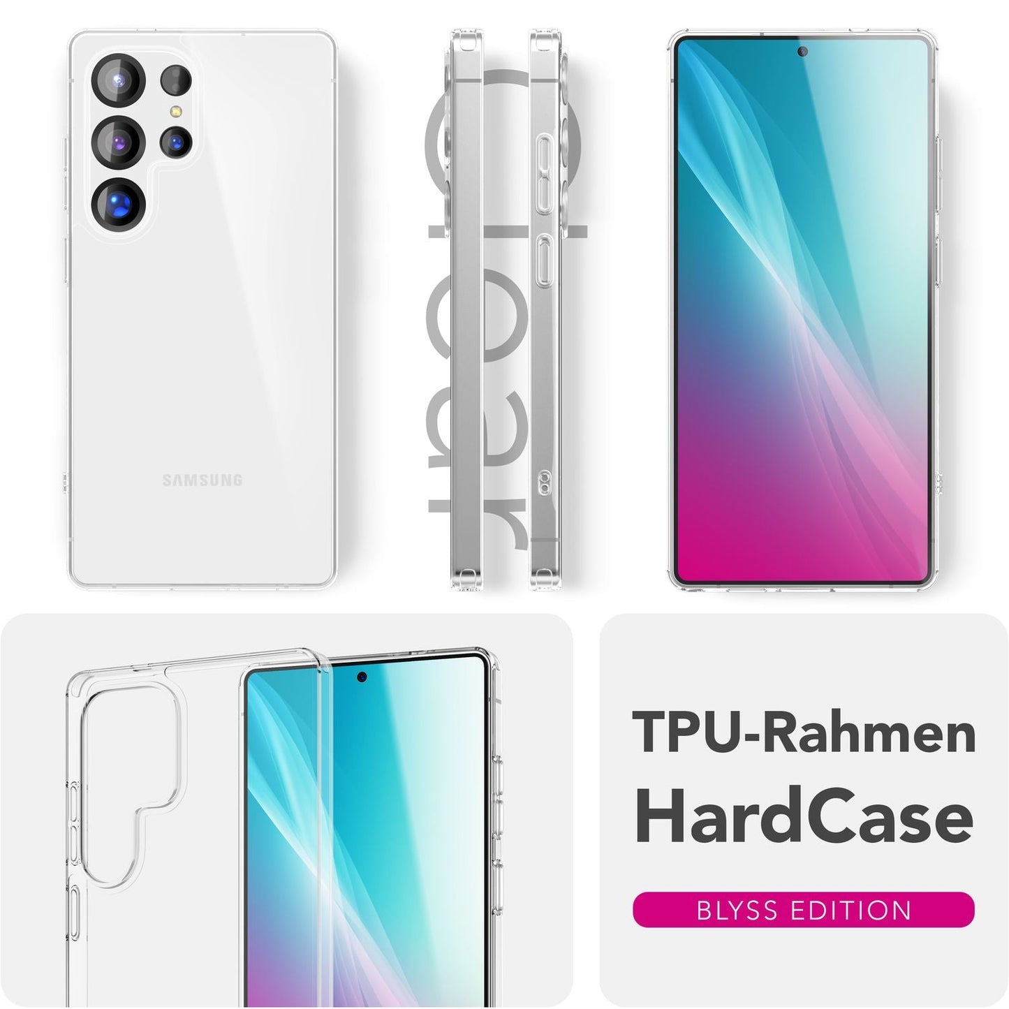 NALIA Blyss Case for Samsung Galaxy S25 Ultra, Highly Transparent Scratch-Resistant Phone Case, Hard Robust Back and Anti-Shock Silicone Frame, Clear Protective Case, Anti-Yellowing Effect