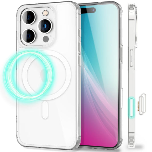 NALIA Strive Case for iPhone 16 Pro Max [for MagSafe], Sensor Cover for Action Button, Magnetic Ring, Highly Transparent Clear Design, Shockproof &amp; Scratch Resistant, Robust &amp; Non-Slip
