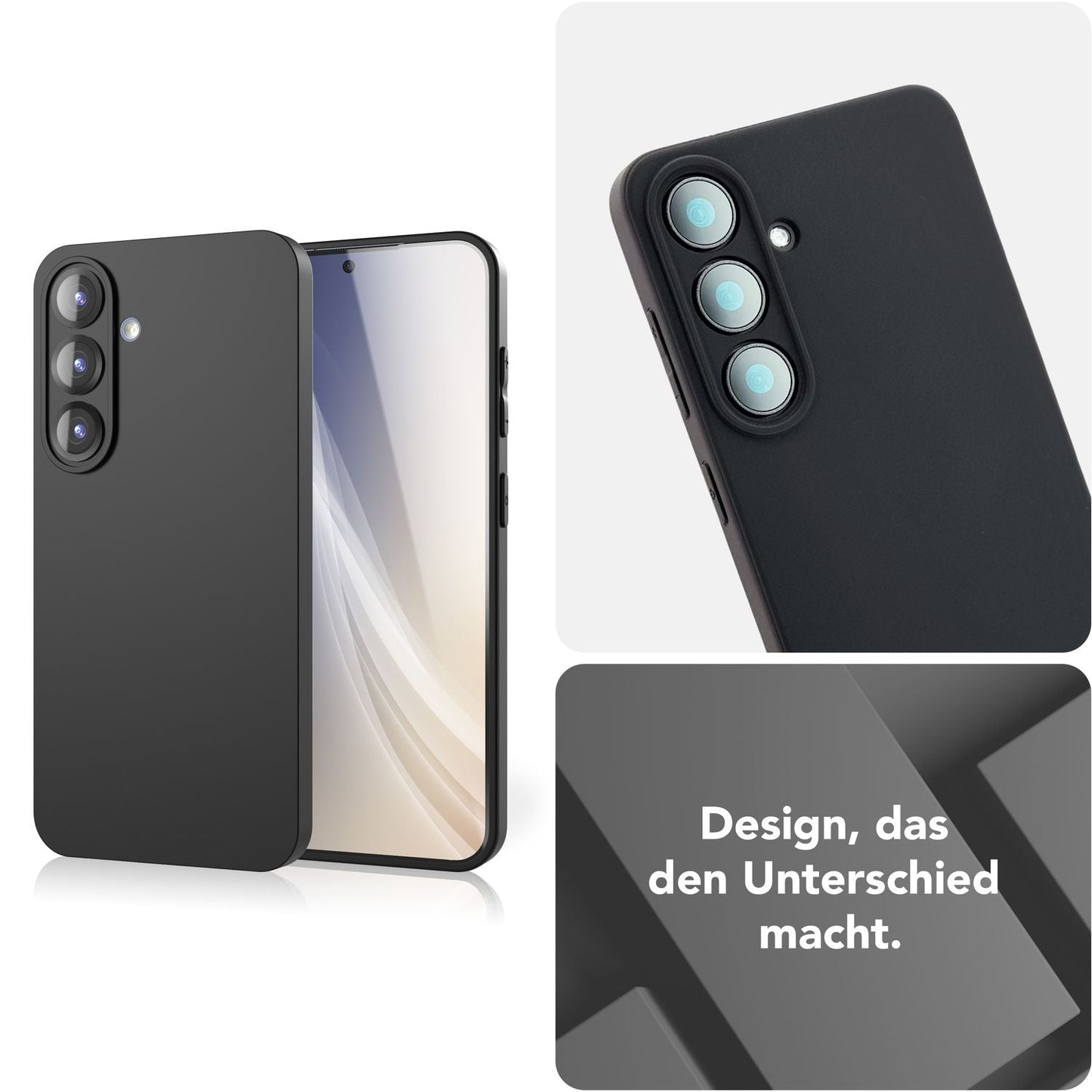 NALIA Strider Case for Samsung Galaxy S25 Plus, Black Silicone Case, Slim Matte Phone Case with Raised Camera and Button Protection, Flexible and Robust Protective Case