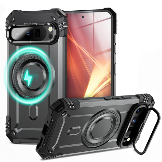 NALIA Granite Case for Google Pixel 9 Pro XL – Phone Case with MagSafe, Military Armor Case with Impact Protection Frame &amp; Kickstand, Shockproof Hard Cover in Tank Style