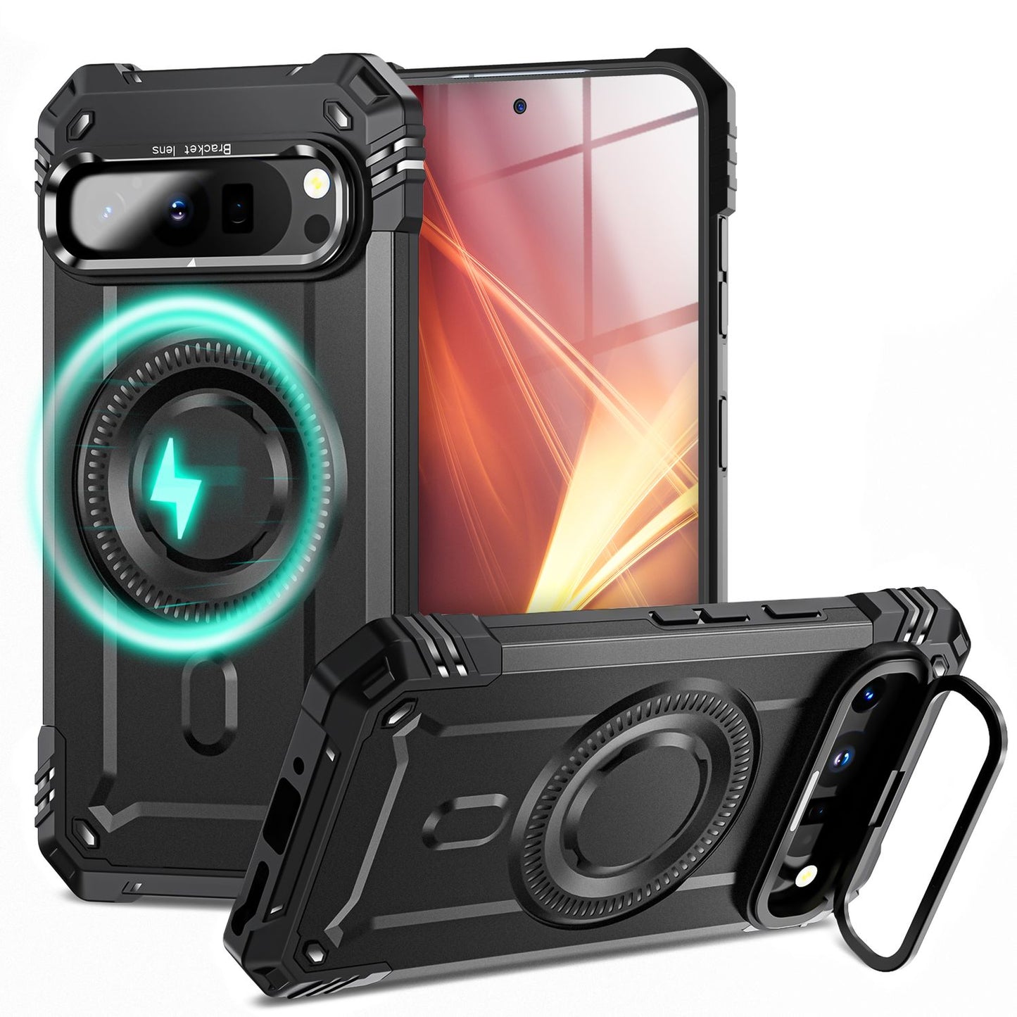 NALIA Granite Case for Google Pixel 9 Pro XL – Phone Case with MagSafe, Military Armor Case with Impact Protection Frame &amp; Kickstand, Shockproof Hard Cover in Tank Style