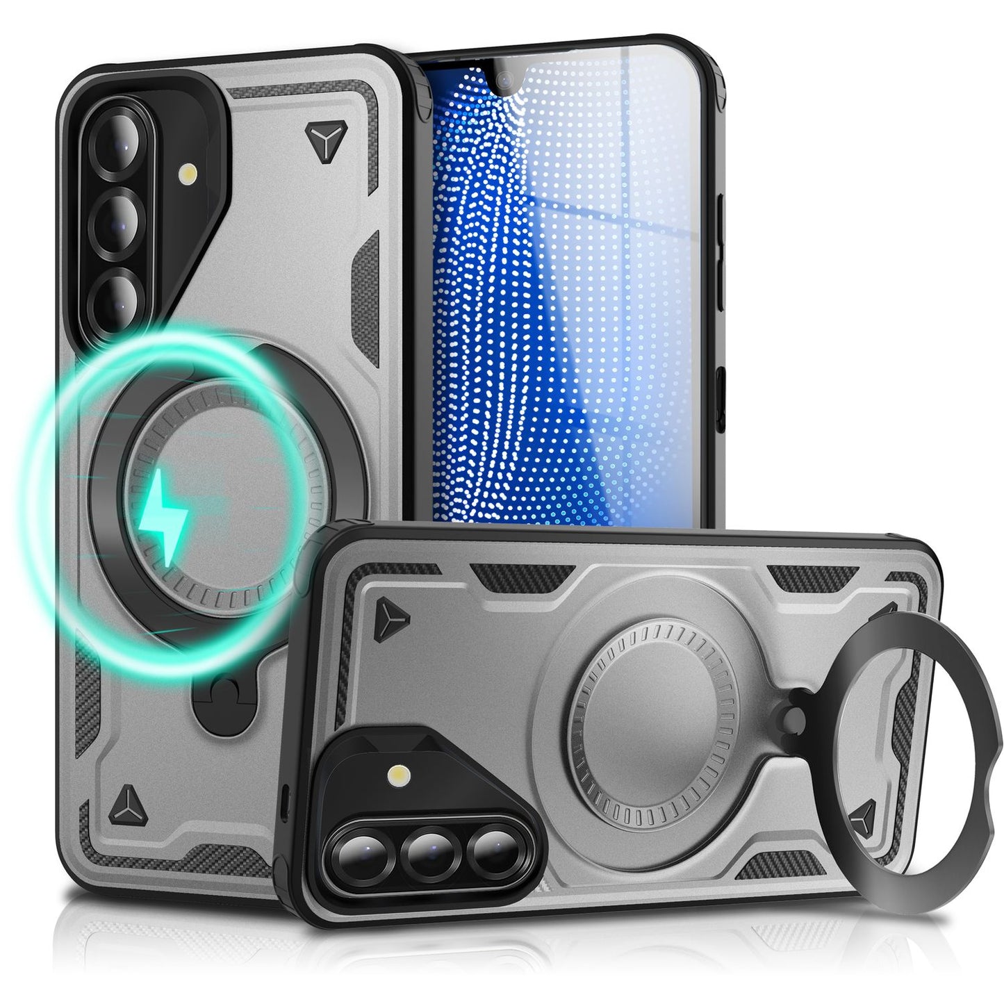 NALIA Stormguard Case for Samsung Galaxy A26 – for MagSafe, Shockproof Armored Protective Case with 360° Rotating Ring, Outdoor Kickstand Case with Drop Protection, Military Cover