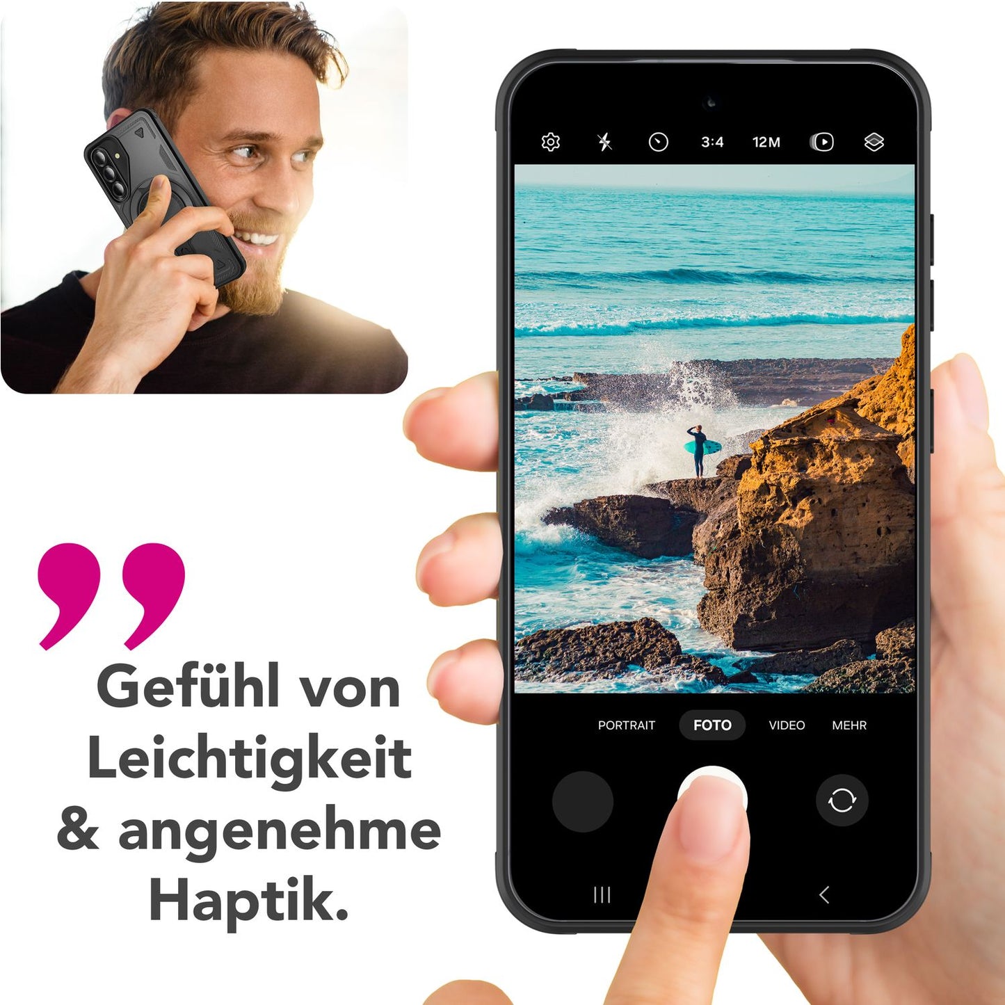 NALIA Stormguard hulstur fyrir Samsung Galaxy A56 – fyrir MagSafe, sterkt verndandi símahulstur með 360° snúningshring, standi, höggheldur útihulstur, hernaðarlegt verndarhulstur