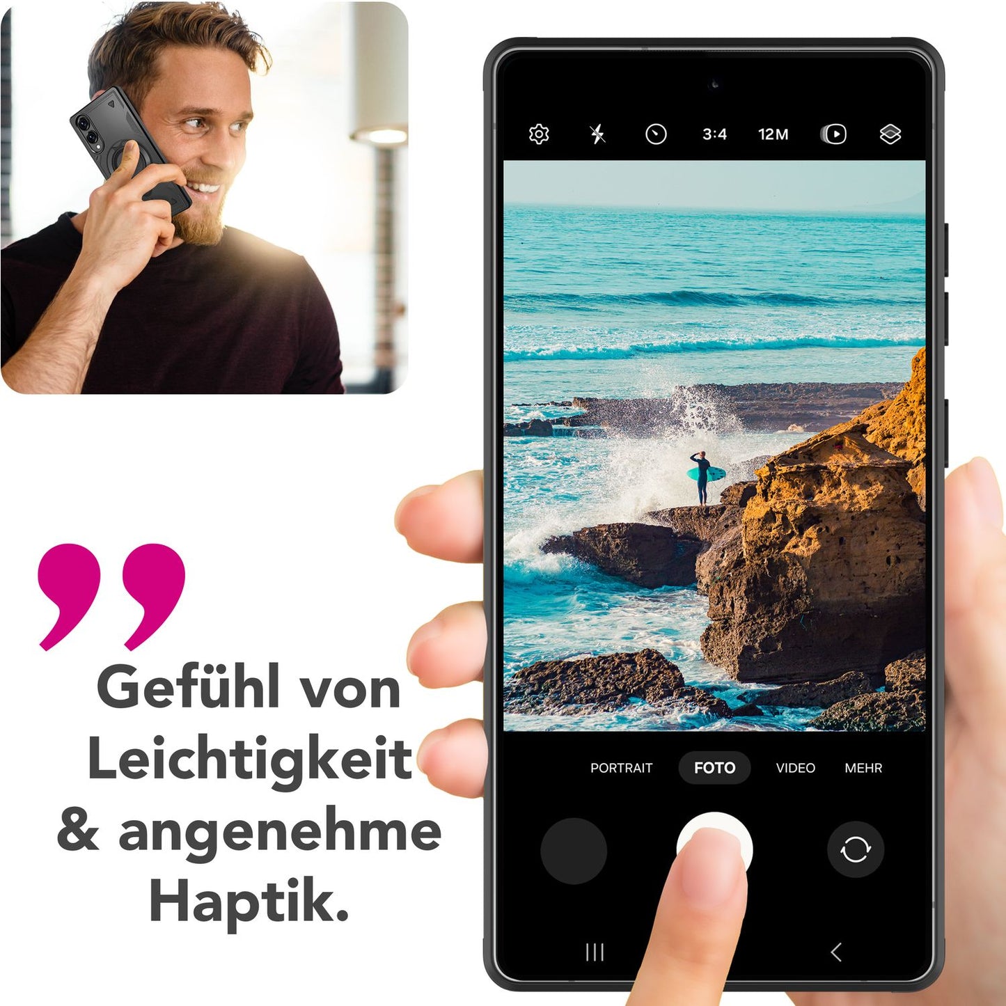 NALIA Stormguard hulstur fyrir Samsung Galaxy S25 Edge – fyrir MagSafe, Sterkt hulstur með 360° hring, Höggþolið og stöðugt, Styrkt fallvörn, Hernaðargæða