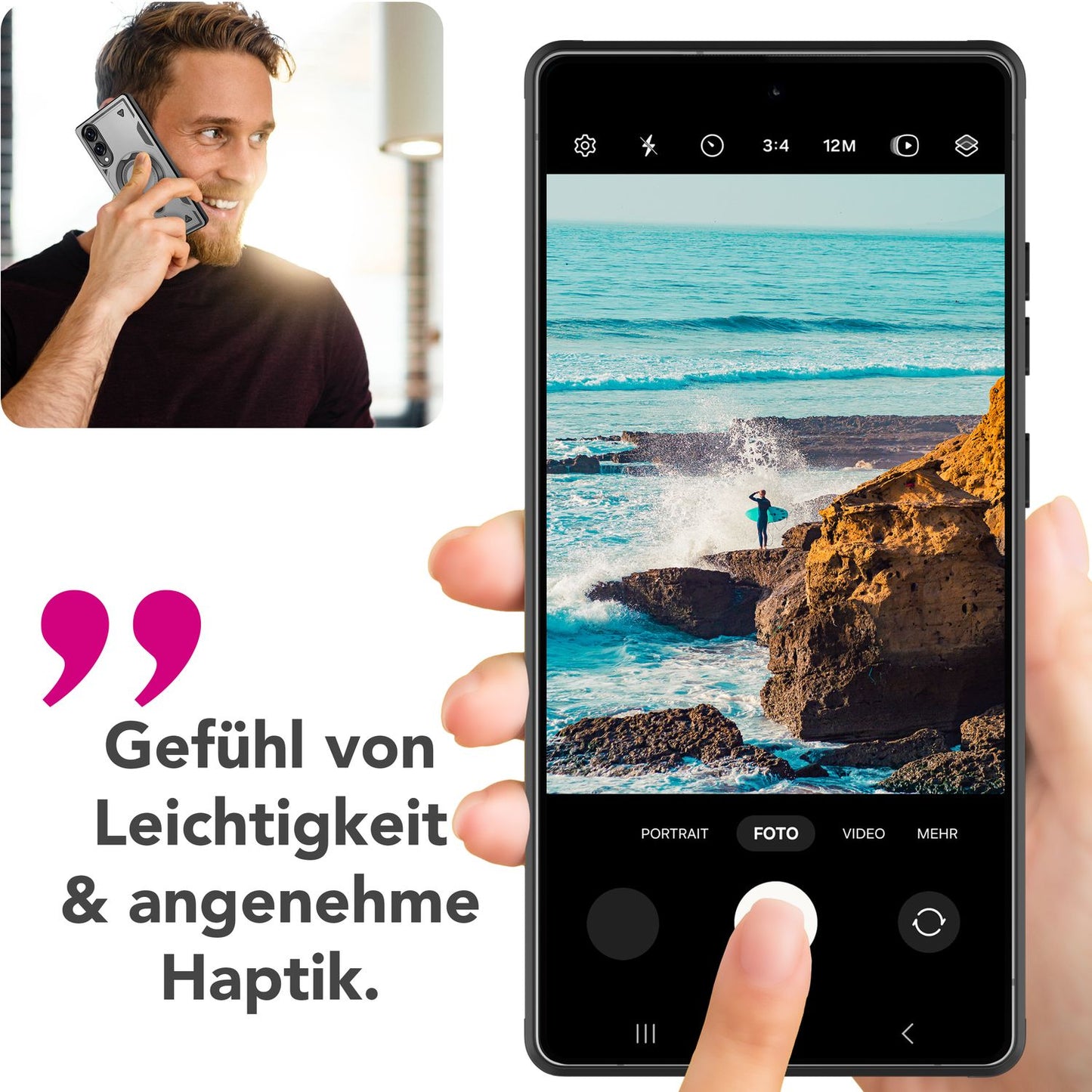NALIA Stormguard hulstur fyrir Samsung Galaxy S25 Edge – fyrir MagSafe, Sterkt hulstur með 360° hring, Höggþolið og stöðugt, Styrkt fallvörn, Hernaðargæða