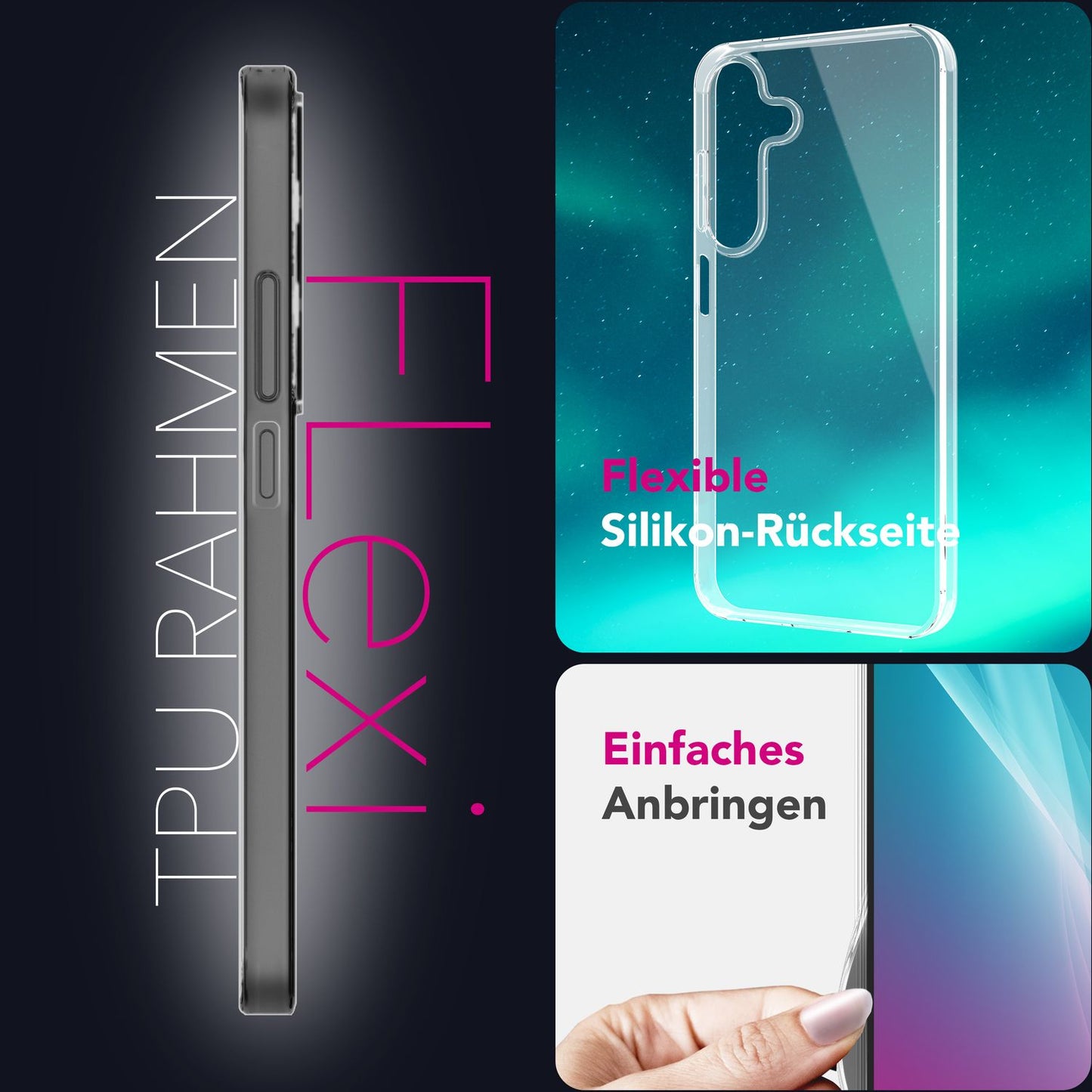 NALIA AirFlex hulstur fyrir Samsung Galaxy A26 – Sveigjanlegt TPU hulstur með gegnsæju útliti, gegnsætt og þunnt, fullkomlega passað sílikon hlífðarhulstur, þunnt og næði, endingargott símahulstur.