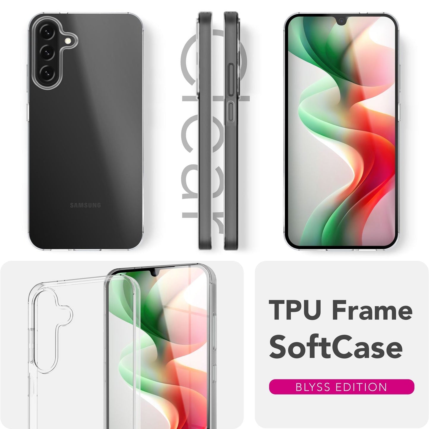 NALIA AirFlex hulstur fyrir Samsung Galaxy A26 – Sveigjanlegt TPU hulstur með gegnsæju útliti, gegnsætt og þunnt, fullkomlega passað sílikon hlífðarhulstur, þunnt og næði, endingargott símahulstur.