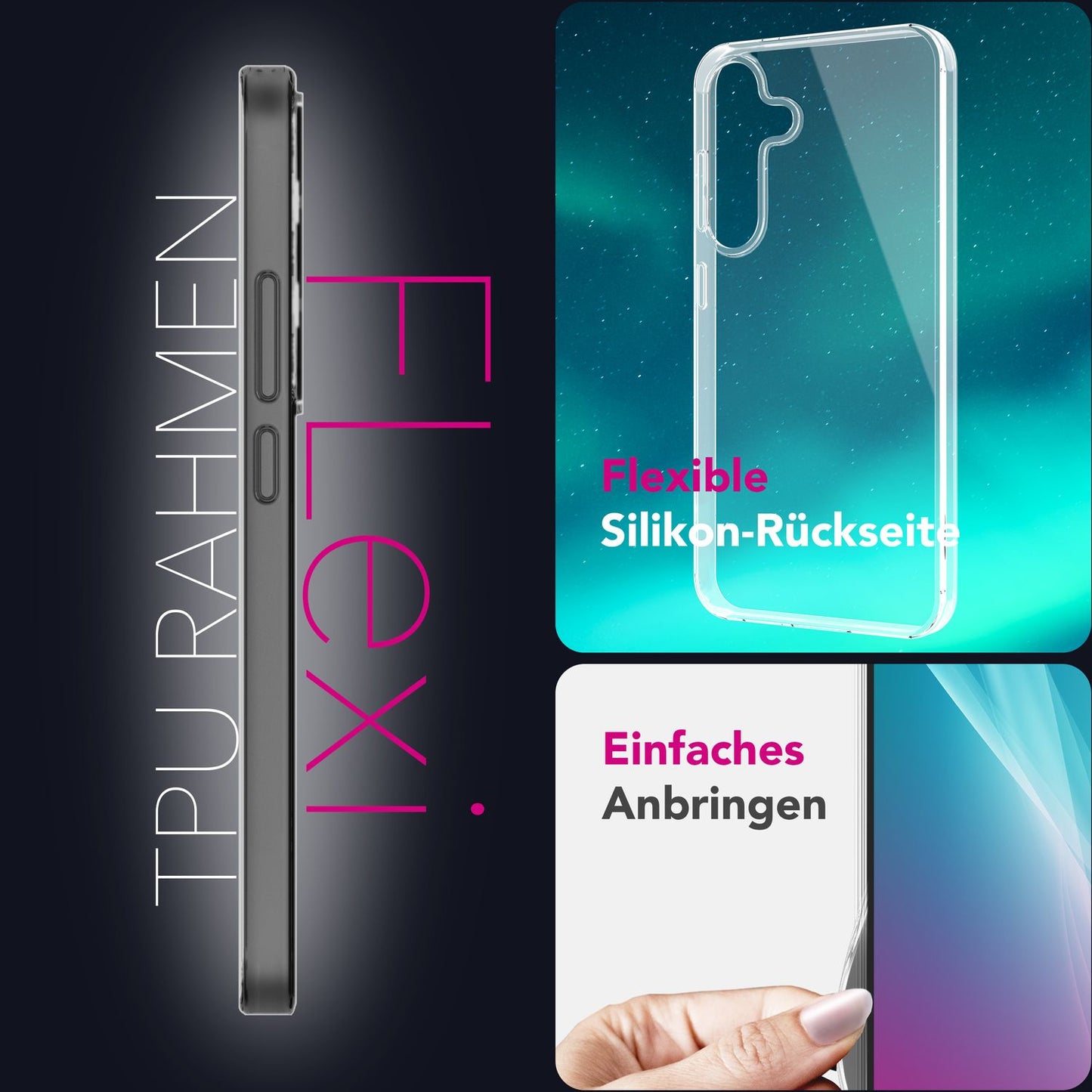 NALIA AirFlex Hülle für Samsung Galaxy A36 / Galaxy A56 – Klare TPU Silikon Schutzhülle, Flexibel & Schlank, Alltagsschutz Cover gegen Kratzer, Transparente Dezente Handyhülle