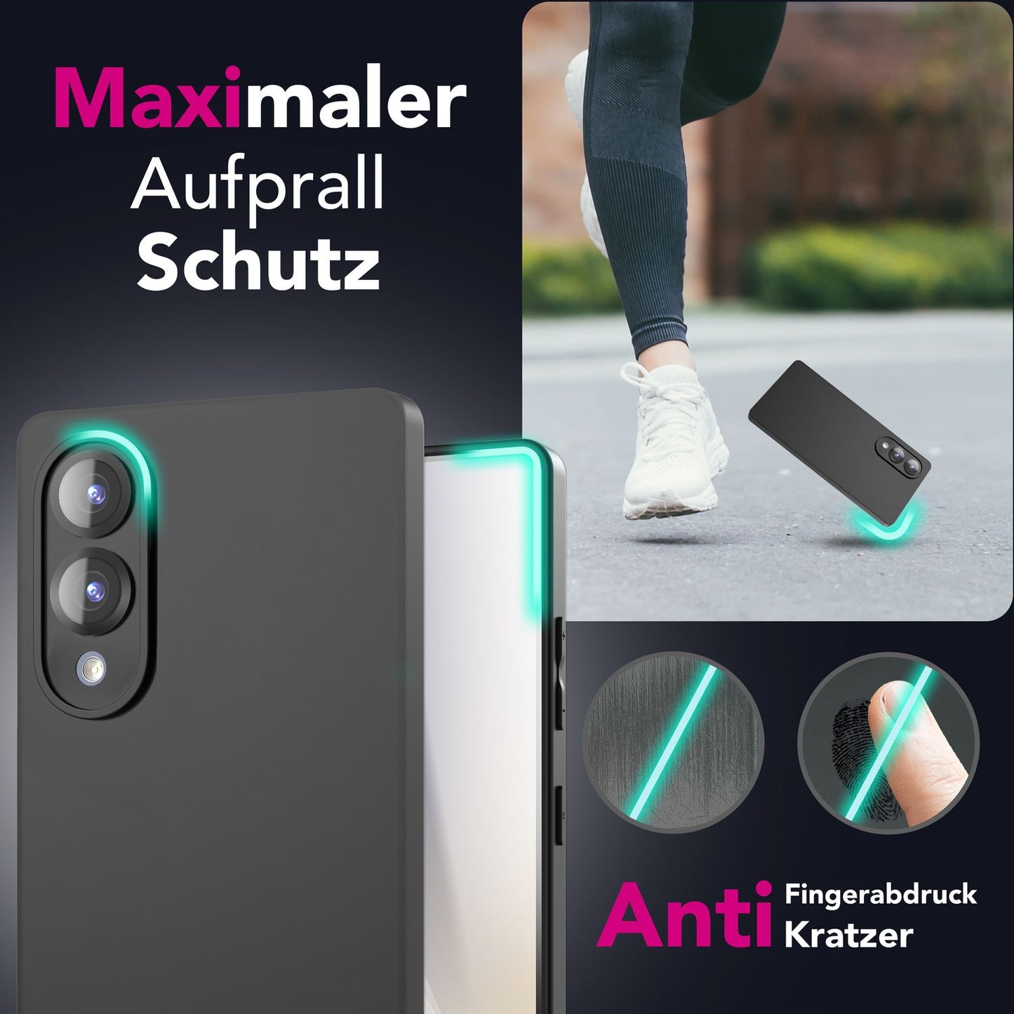 NALIA Strider hulstur fyrir Samsung Galaxy S25 Edge – Svart sílikonhulstur, þunnt og mjótt, matt áferð, innfelld hnappalok, aukin rykvörn, endingargott og sveigjanlegt