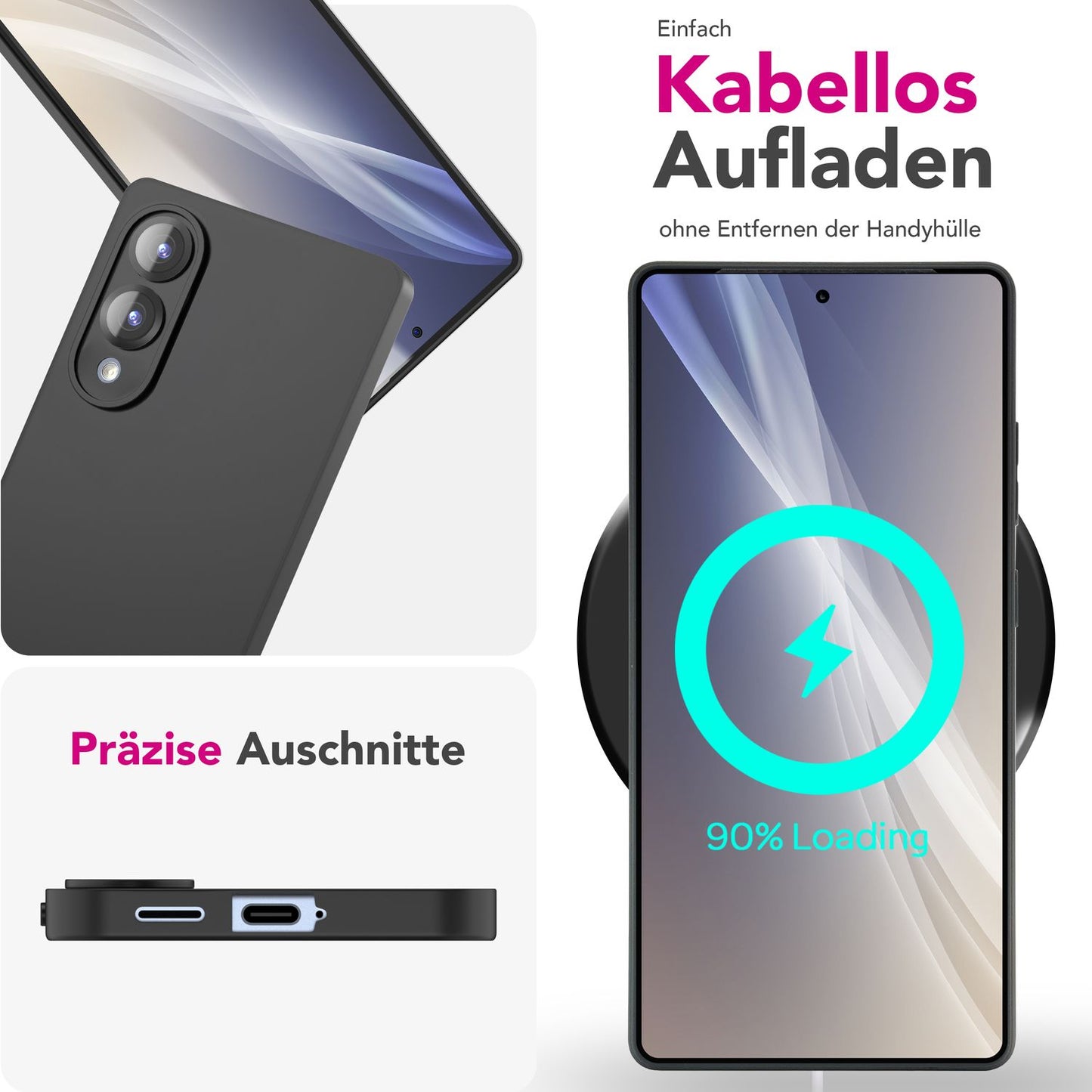 NALIA Strider hulstur fyrir Samsung Galaxy S25 Edge – Svart sílikonhulstur, þunnt og mjótt, matt áferð, innfelld hnappalok, aukin rykvörn, endingargott og sveigjanlegt