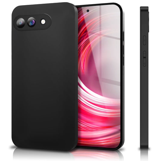 NALIA Strider hulstur fyrir Google Pixel 9a – 1,28 mm TPU símahulstur, mattsvart, mjúkt og þunnt hulstur með rykþéttum hnöppum, rispuþolið sílikonhulstur með gripi, mjótt verndarhulstur