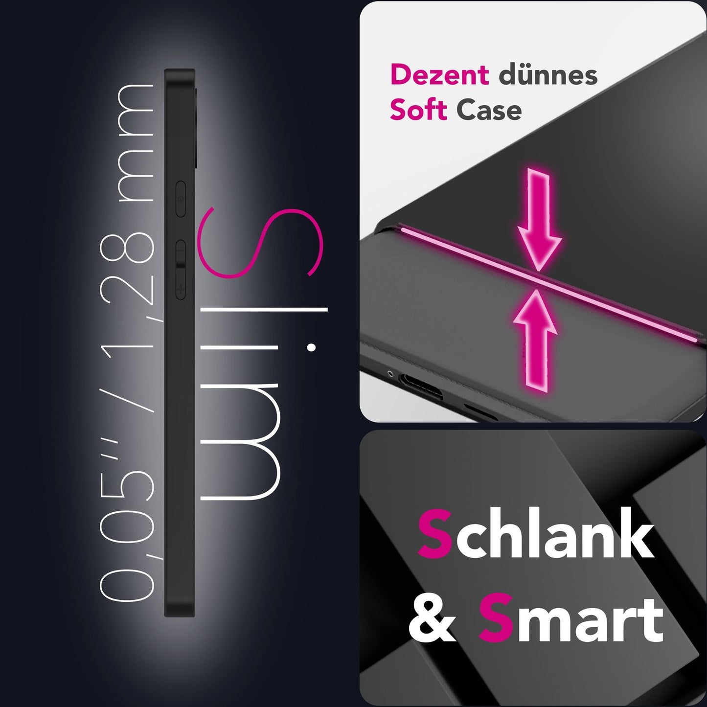 NALIA Strider Case for Google Pixel 9a – 1.28mm TPU Phone Case, Matte Black, Slim Soft Case with Dustproof Buttons, Scratch-Resistant Silicone Cover with Grip, Slim Design Protective Case