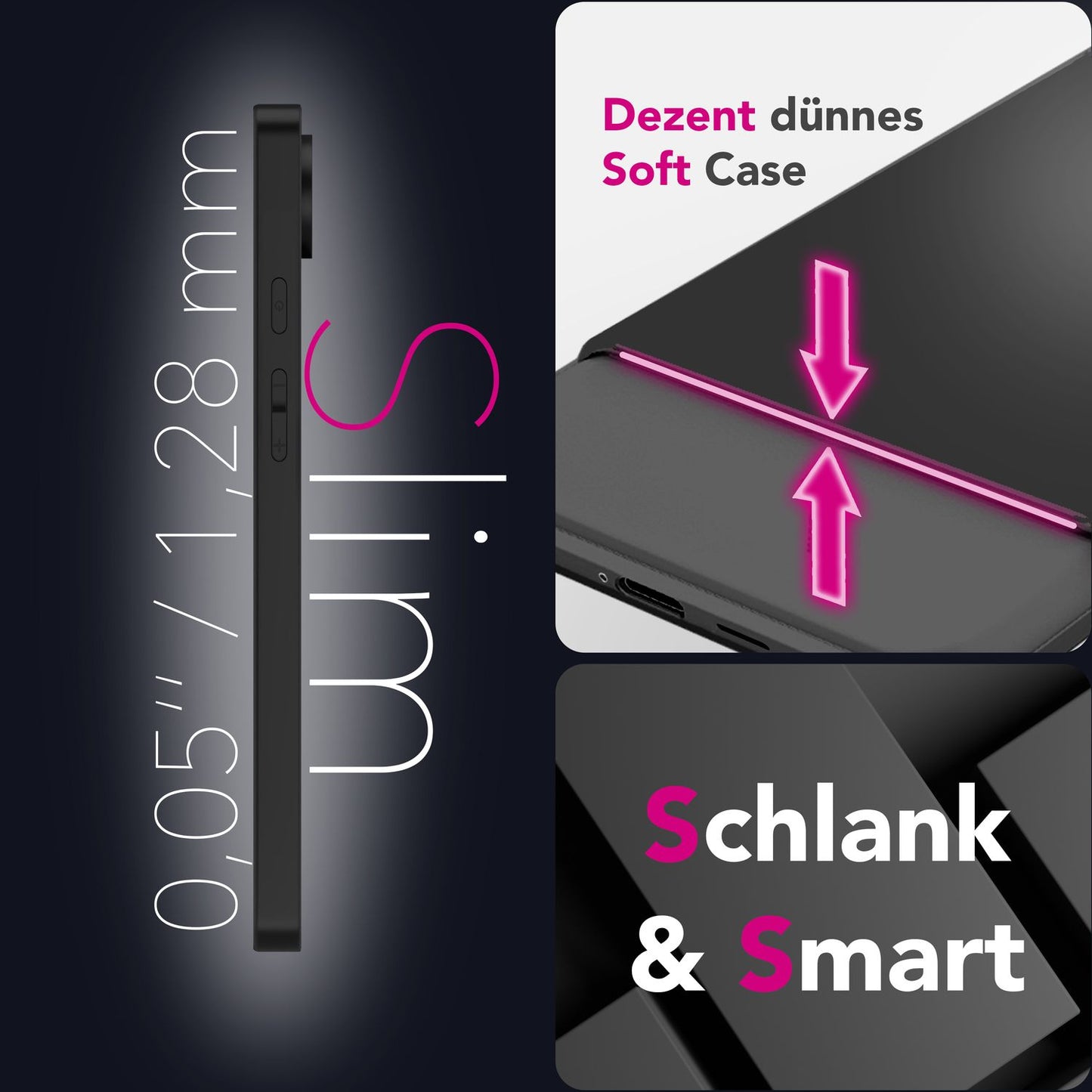 NALIA Strider hulstur fyrir Google Pixel 9 – Þunnt 1,28 mm TPU hulstur í matt svörtu, símahulstur með mjúkri áferð og rykþéttum hnöppum, endingargott, rispuþolið verndarhulstur.