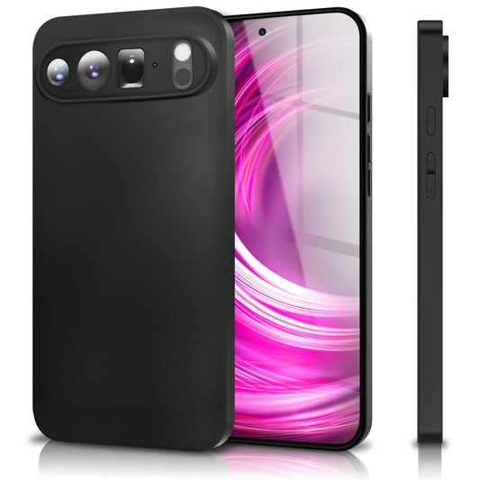 NALIA Strider hulstur fyrir Google Pixel 9 Pro XL – Svart 1,28 mm TPU símahulstur í mattsvartri áferð, þunnt hulstur með rykþéttum hnöppum, fingrafarageymslu, afar þunnt hulstur