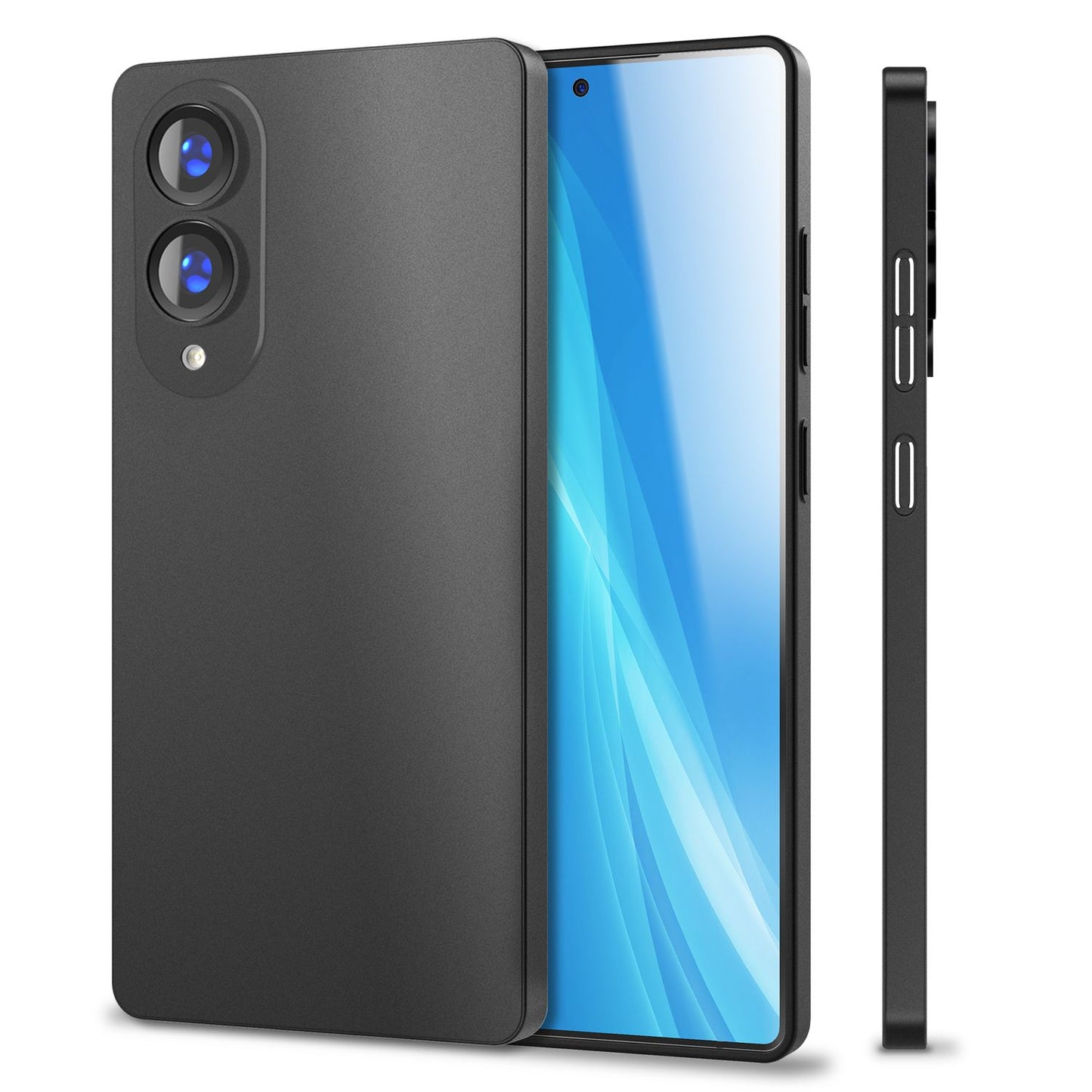 NALIA Phantom hulstur fyrir Samsung Galaxy S25 Edge – Mjög þunnt 0,3 mm, matt áferð, fingrafaravörn, mjótt hart hulstur, fjaðurlétt, ofurþunnt símahulstur