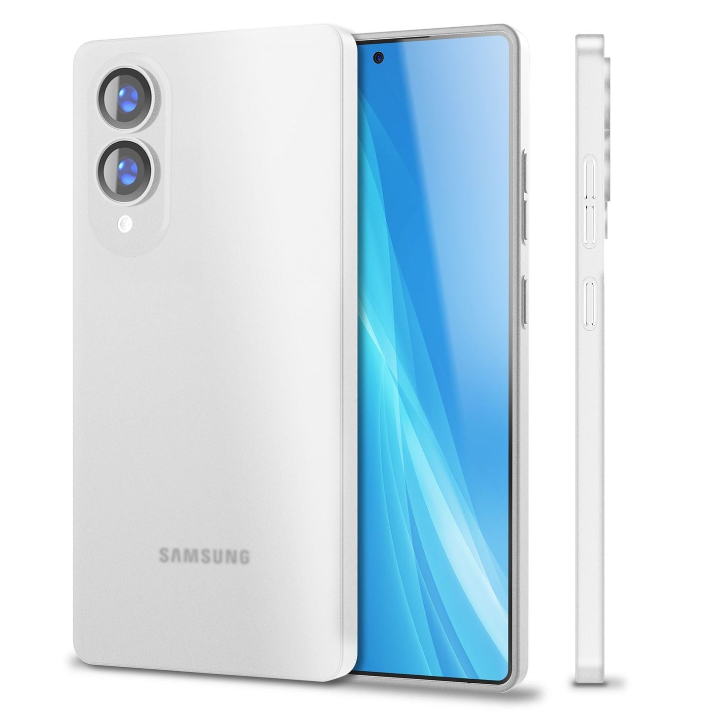 NALIA Phantom hulstur fyrir Samsung Galaxy S25 Edge – Mjög þunnt 0,3 mm, matt áferð, fingrafaravörn, mjótt hart hulstur, fjaðurlétt, ofurþunnt símahulstur