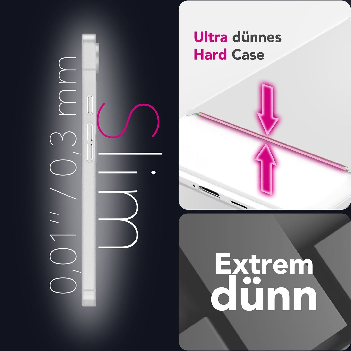 NALIA Phantom hulstur fyrir Google Pixel 9 – Mjög þunnt 0,3 mm, matt og grannt símahulstur, fingrafaravarið hulstur, afar létt og hart hulstur, lágmarksútlit.