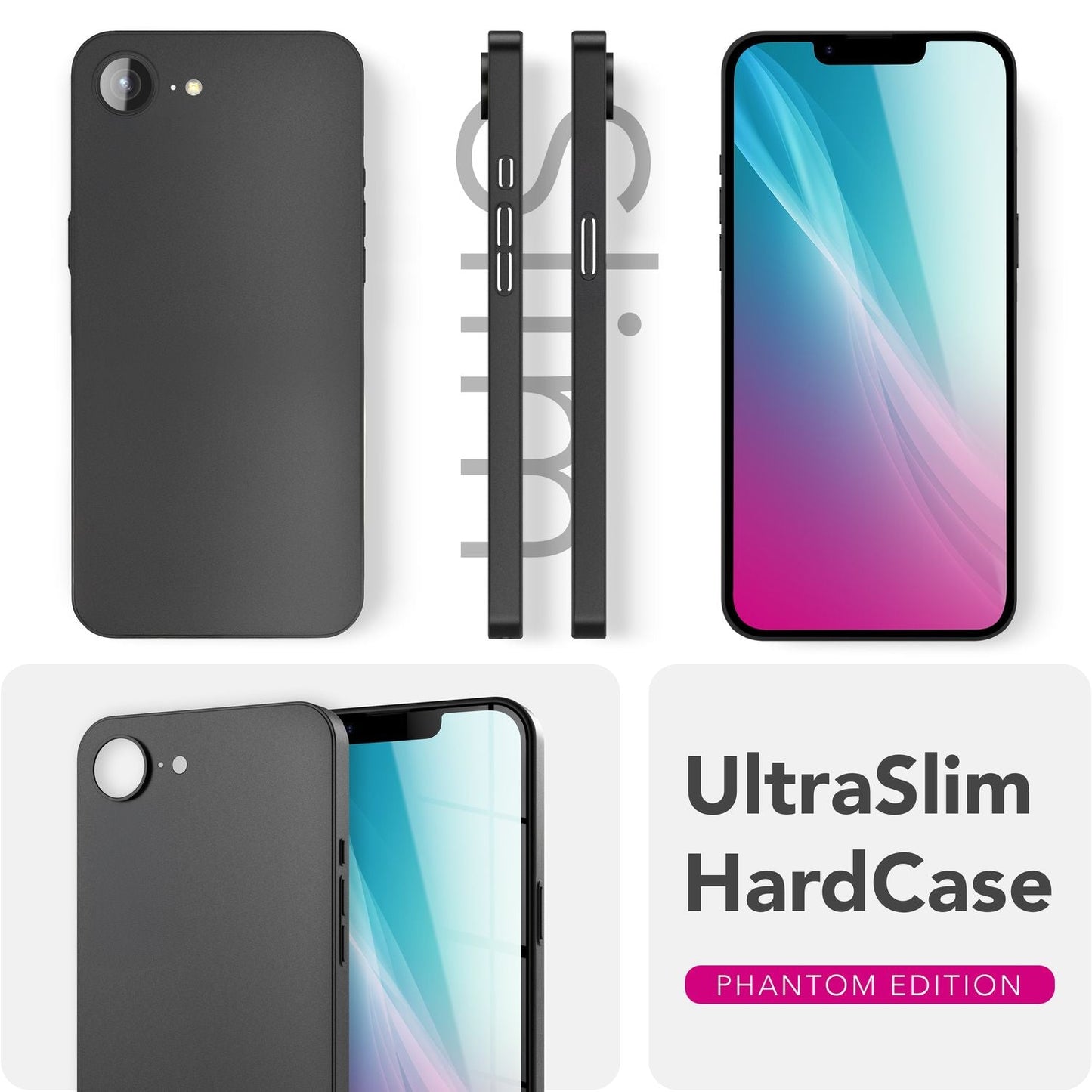 NALIA Phantom Hülle für iPhone 16e, Extrem Dünn, 0,3mm Hardcover, Mattes Design, Soft-Touch & Rutschfest, Minimalistisch & Elegant, Anti-Fingerprint Handyhülle