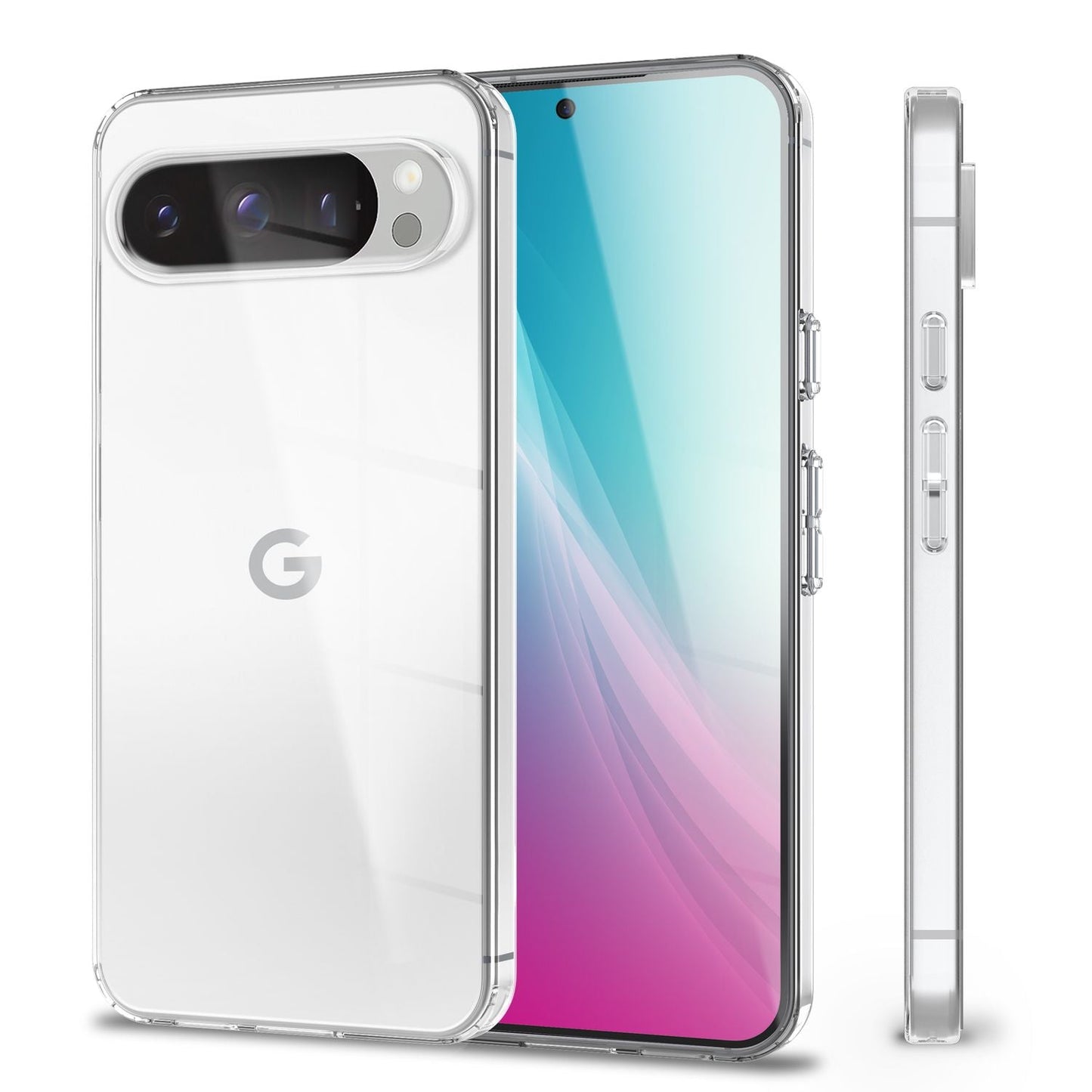 NALIA AirFlex hulstur fyrir Google Pixel 9 Pro – Glært TPU hlífðarhulstur, gegnsætt, sveigjanlegt og stöðugt, endingargott og sterkt, vörn gegn rispum og höggum, óáberandi símahulstur
