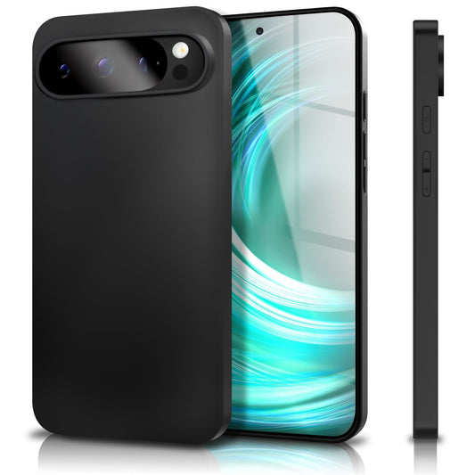 NALIA Strider Case for Google Pixel 9 Pro – Ultra-thin 1.28mm TPU Case, Matte Black, Phone Case with Dustproof Buttons, Anti-Fingerprint Coating, Slim Cover