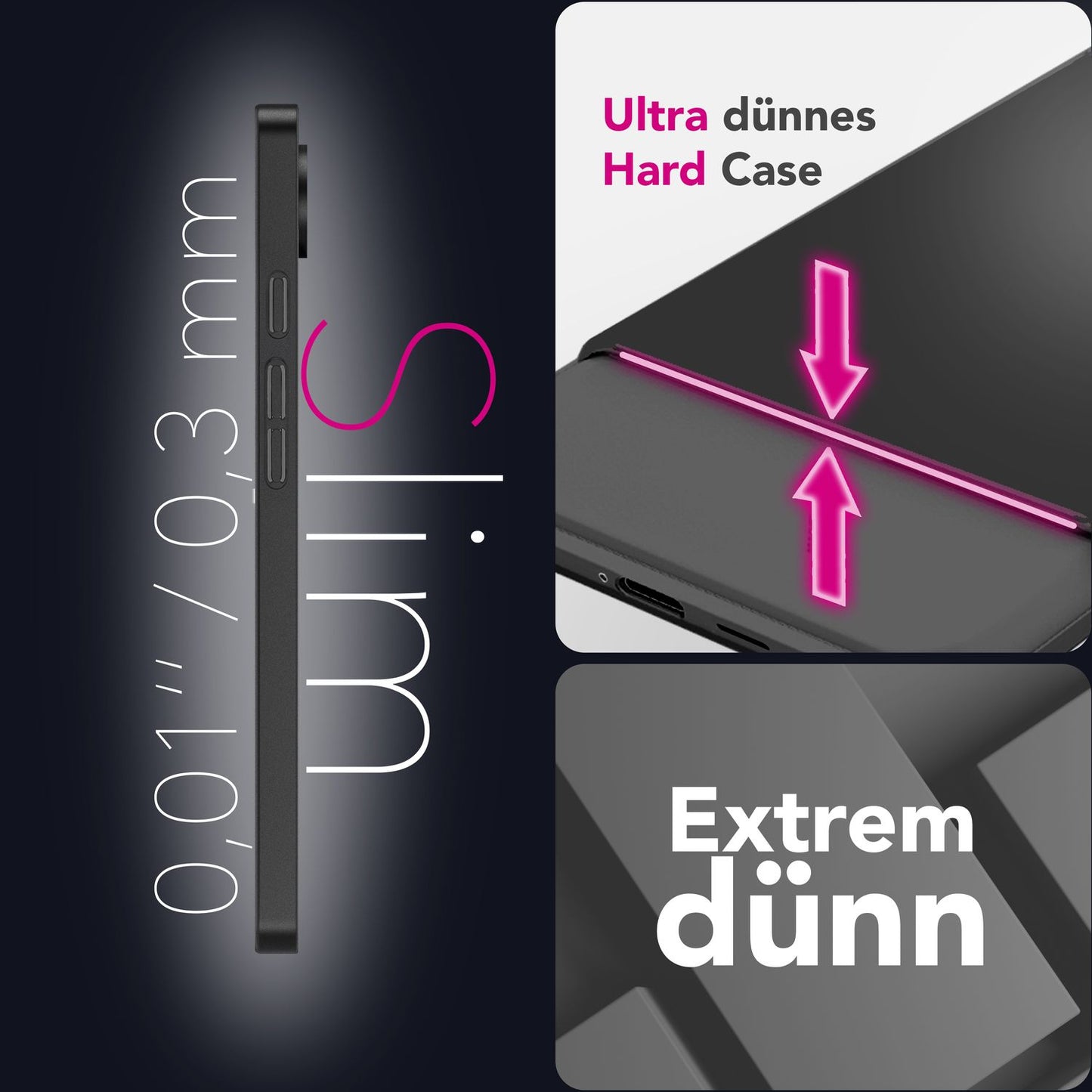 NALIA Phantom hulstur fyrir Google Pixel 9 Pro – 0,3 mm þunnt símahulstur, létt hart hulstur með mattri áferð, fingrafaravarnandi hulstur í glæsilegri hönnun.