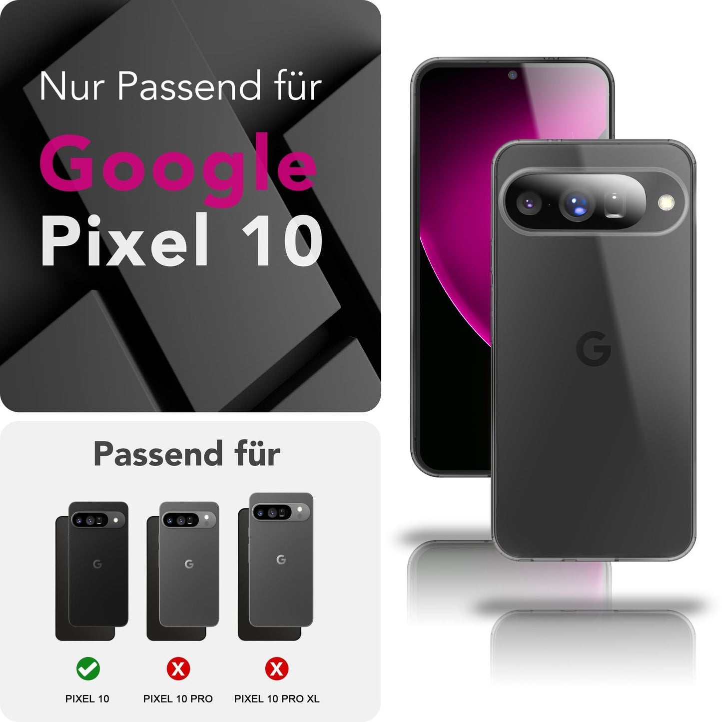 NALIA AirFlex hulstur fyrir Google Pixel 10 (kristaltært sílikonhulstur) - Þunnt TPU hulstur gegnsætt, gulnar ekki, sveigjanlegt og rispuþolið, símahulstur, gegnsætt verndarhulstur