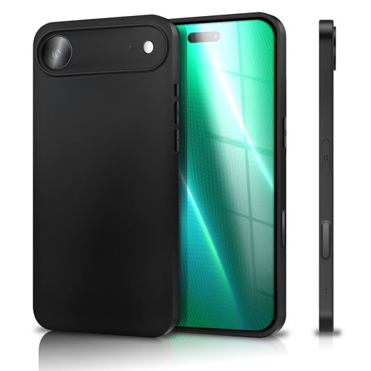 NALIA Strider Case for Apple iPhone 17 Air (Matte Slim Case) - Ultra-thin 1.28mm, Soft-Touch TPU Cover, Closed Button Cover, Anti-Fingerprint, Protective Phone Case - Black