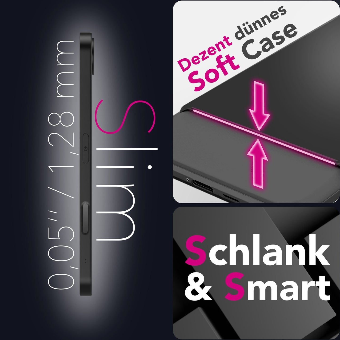 NALIA Strider Case for Apple iPhone 17 Air (Matte Slim Case) - Ultra-thin 1.28mm, Soft-Touch TPU Cover, Closed Button Cover, Anti-Fingerprint, Protective Phone Case - Black