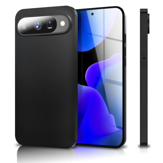 NALIA Strider hulstur fyrir Google Pixel 10 (mattþunnt hulstur) - 1,28 mm þunnt, sterkt TPU sílikon hulstur, rykþétt hnappahulstur, fingrafaravörn, verndandi símahulstur - svart