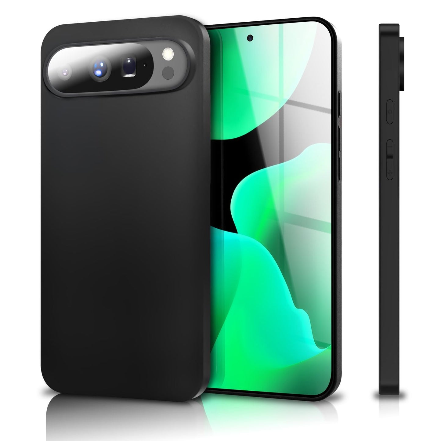 NALIA Strider hulstur fyrir Google Pixel 10 Pro XL (mattþunnt hulstur) - Mjög þunnt 1,28 mm, sveigjanlegt TPU sílikon, rykhlíf fyrir hnappa, glæsilegt símahulstur - svart