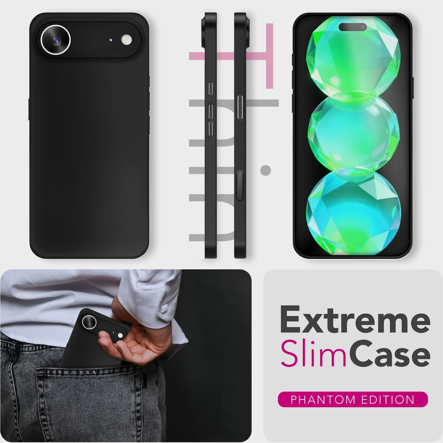 NALIA Phantom Case for Apple iPhone 17 Air (Extremely Thin) - Ultra-slim 0.3mm hard case, matte &amp; anti-fingerprint, slim design cover, feather-light protective case