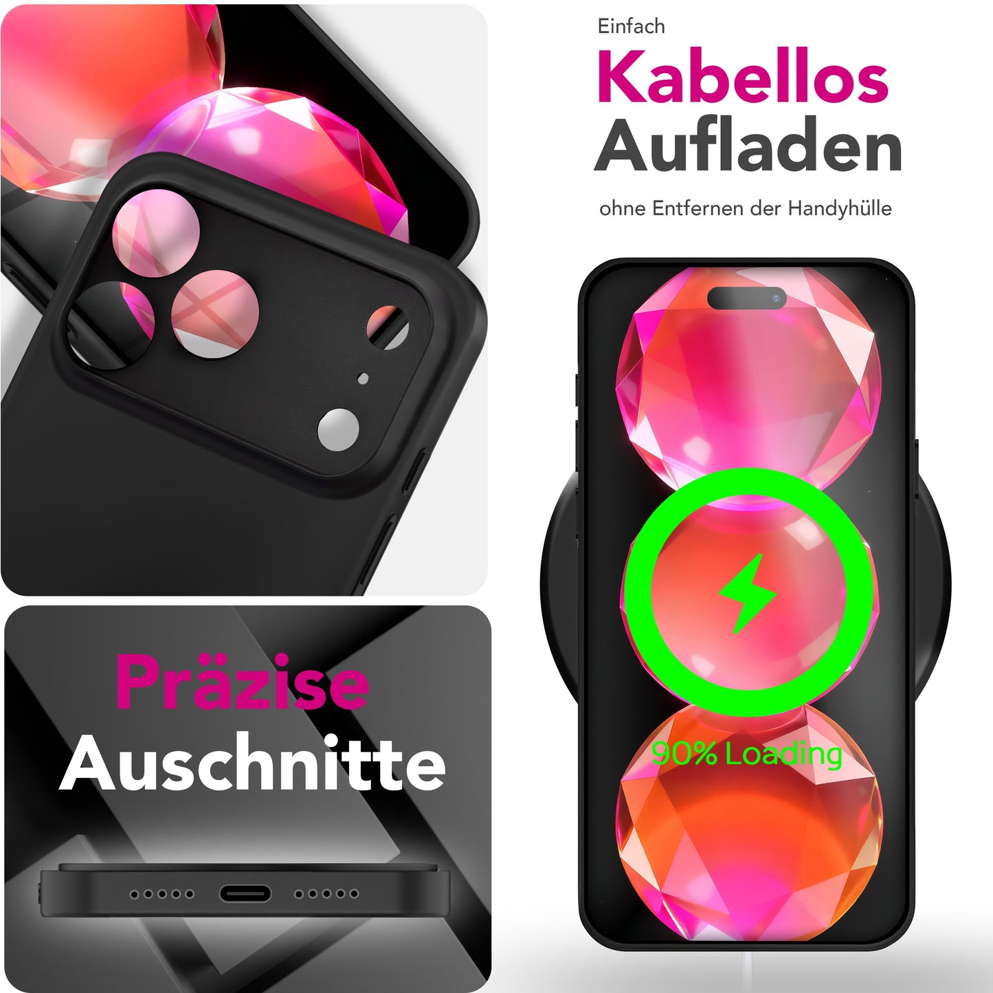 NALIA Phantom hulstur fyrir Apple iPhone 17 Pro (mjög þunnt) - Mjög þunnt 0,3 mm hulstur, matt yfirborð sem kemur í veg fyrir bletti, mjótt passandi harðspjald, lágmarks símahulstur