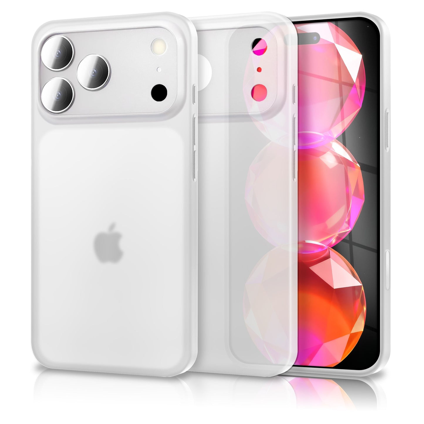 NALIA Phantom hulstur fyrir Apple iPhone 17 Pro (mjög þunnt) - Mjög þunnt 0,3 mm hulstur, matt yfirborð sem kemur í veg fyrir bletti, mjótt passandi harðspjald, lágmarks símahulstur