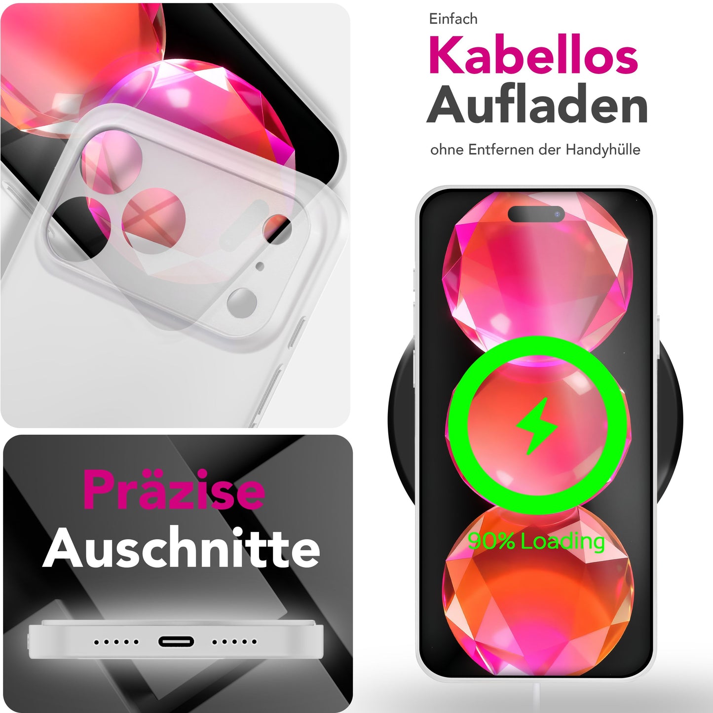 NALIA Phantom hulstur fyrir Apple iPhone 17 Pro (mjög þunnt) - Mjög þunnt 0,3 mm hulstur, matt yfirborð sem kemur í veg fyrir bletti, mjótt passandi harðspjald, lágmarks símahulstur