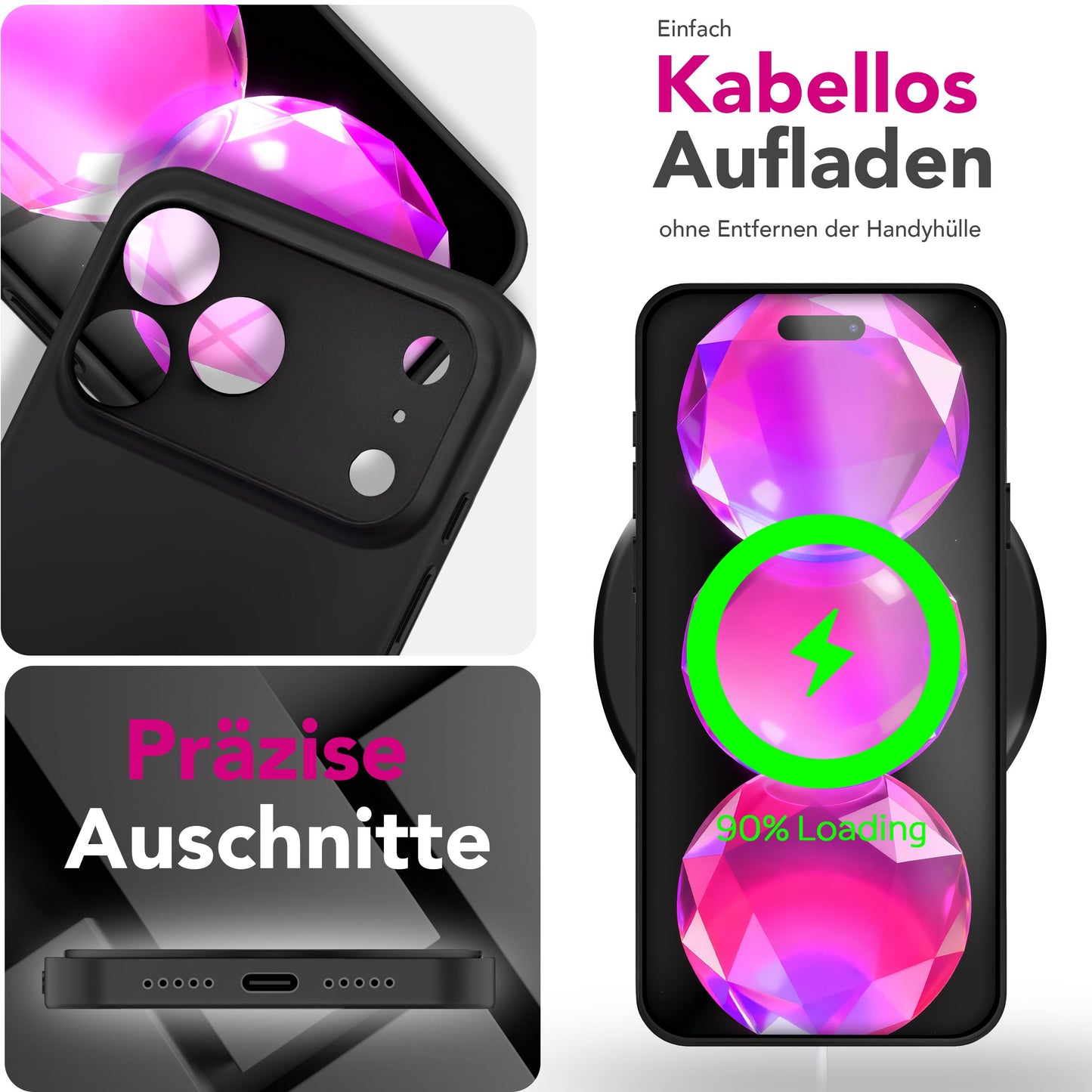 NALIA Phantom hulstur fyrir Apple iPhone 17 Pro Max (mjög þunnt) - 0,3 mm úrþunnt hart hulstur, matt og blettavörn, fjaðurlétt símahulstur, þunnt hulstur