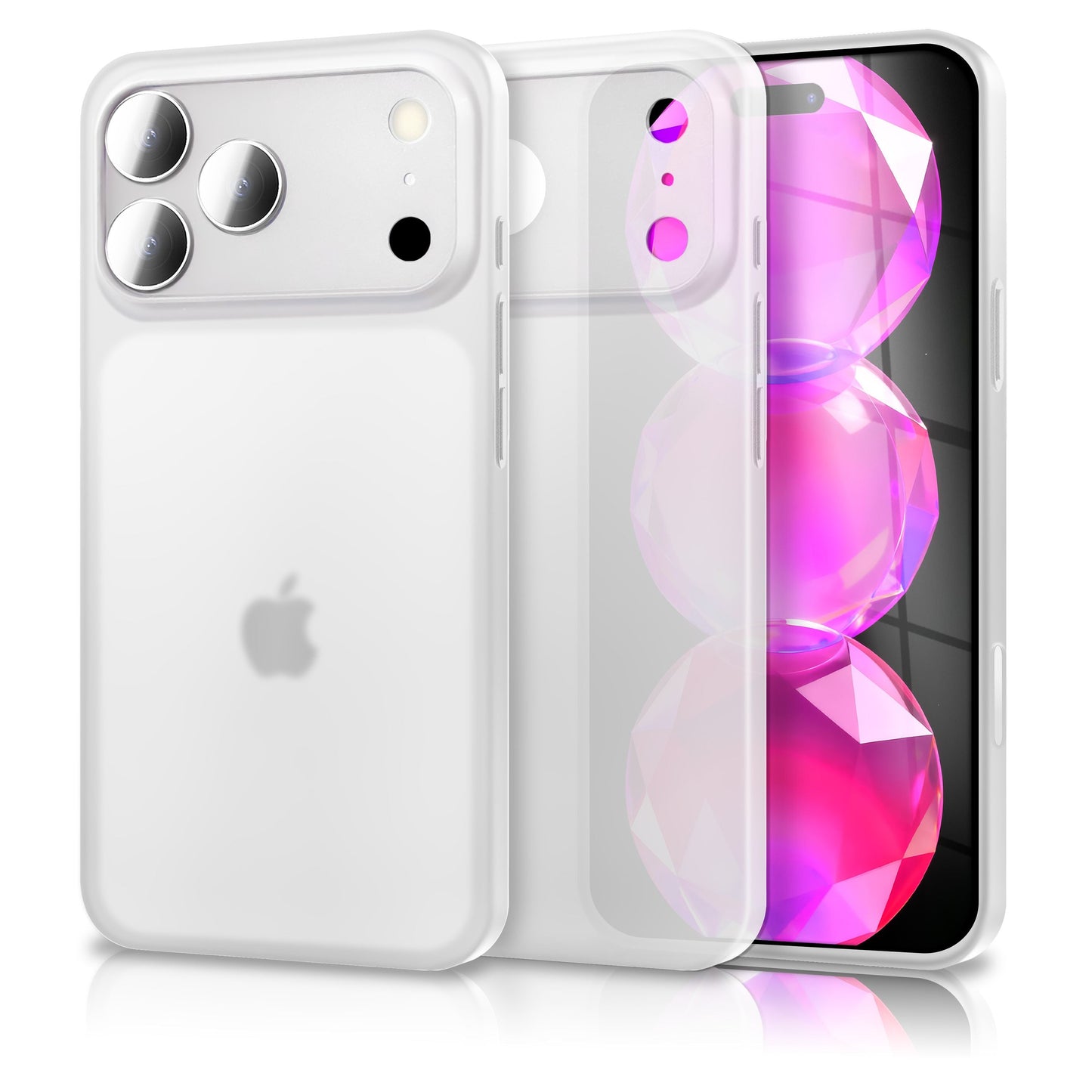 NALIA Phantom hulstur fyrir Apple iPhone 17 Pro Max (mjög þunnt) - 0,3 mm úrþunnt hart hulstur, matt og blettavörn, fjaðurlétt símahulstur, þunnt hulstur