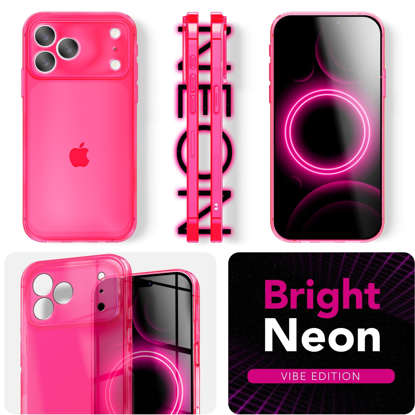 NALIA Vibe Case for Apple iPhone 17 Pro (Vibrant Colors) - Bright TPU Cover with Neon Color Boost, Transparent &amp; Flexible, Anti-Yellowing, Colorful Silicone Phone Case
