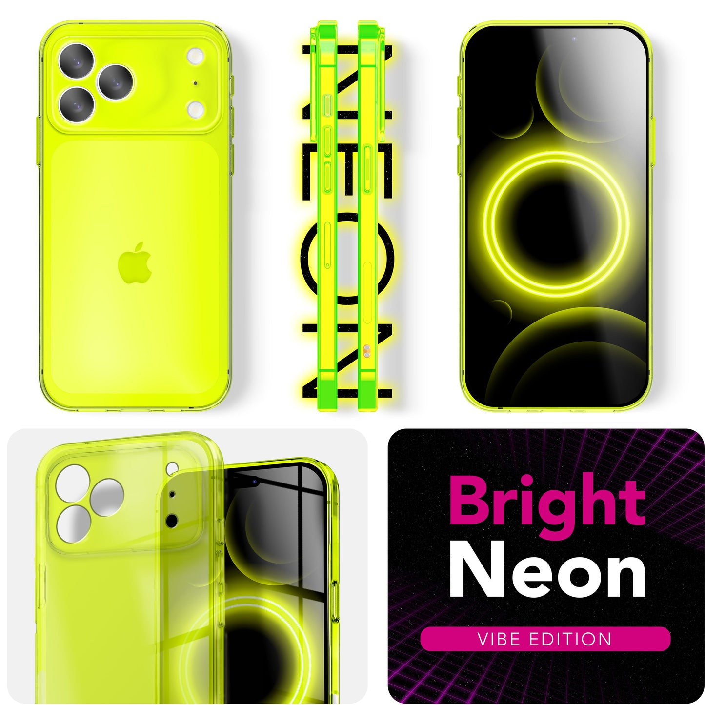 NALIA Vibe Case for Apple iPhone 17 Pro (Vibrant Colors) - Bright TPU Cover with Neon Color Boost, Transparent &amp; Flexible, Anti-Yellowing, Colorful Silicone Phone Case