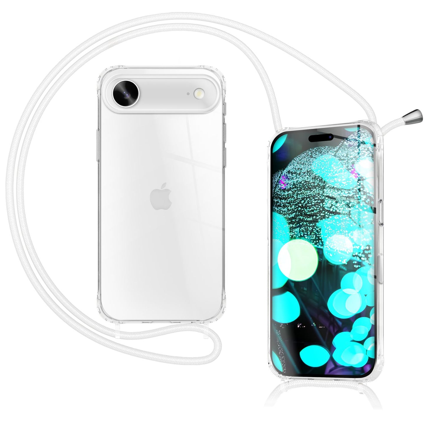 NALIA Hangit Case for Apple iPhone 17 Air (Crossbody Case) - Transparent Protective Case with 160cm Strap, Anti-Yellowing, Shockproof &amp; Scratch-Resistant, Adjustable Phone Chain