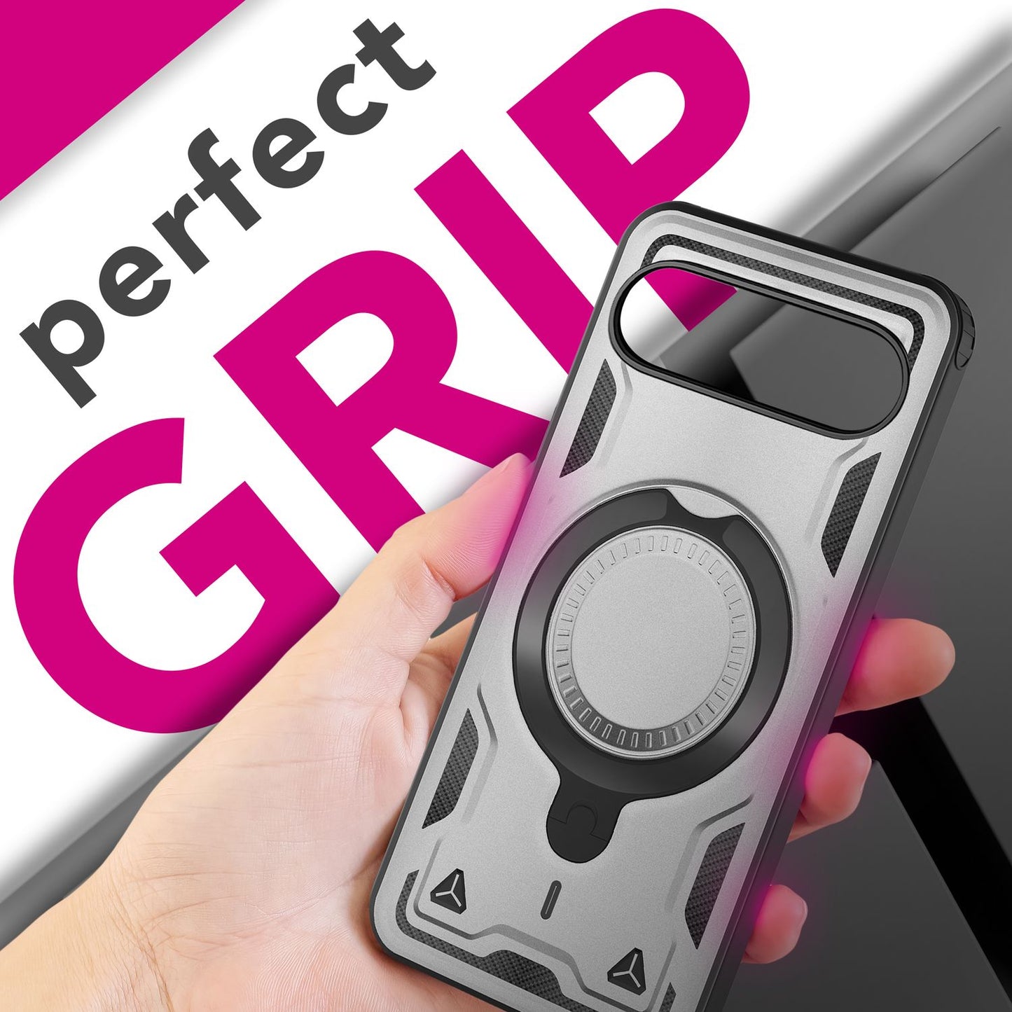 NALIA Stormguard hulstur fyrir Google Pixel 10 (óslítandi brynjað hulstur með MagSafe), höggheldur fallvörn í hernaðarstíl, 360° hringur, verndarhulstur fyrir útiveru