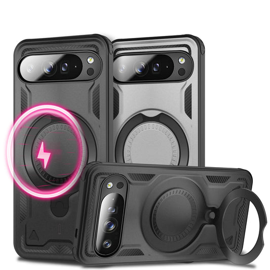 NALIA Stormguard Case for Google Pixel 10 Pro XL (Indestructible Armored Case with MagSafe), Shockproof Outdoor Protective Case in Military Style, 360° Rotating Ring &amp; Stand