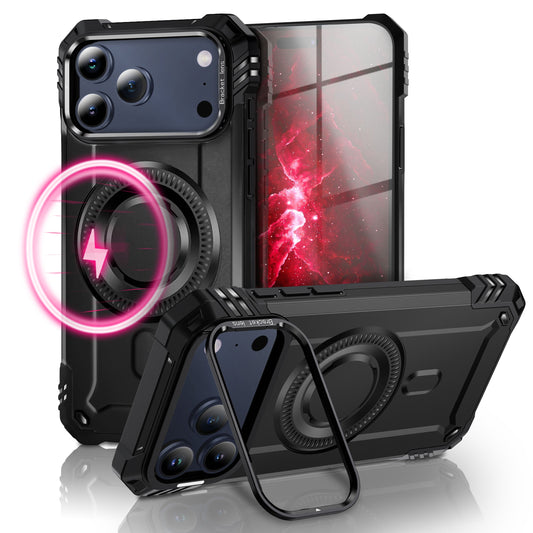 NALIA MagSafe Granite Case for Apple iPhone 17 Pro (Military Armor) - Impact-Resistant Phone Case with Kickstand, Non-Slip Outdoor Armor Case, Drop Protection Cover