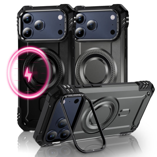 NALIA MagSafe Granite Case for Apple iPhone 17 Pro (Military Armor) - Impact-Resistant Phone Case with Kickstand, Non-Slip Outdoor Armor Case, Drop Protection Cover