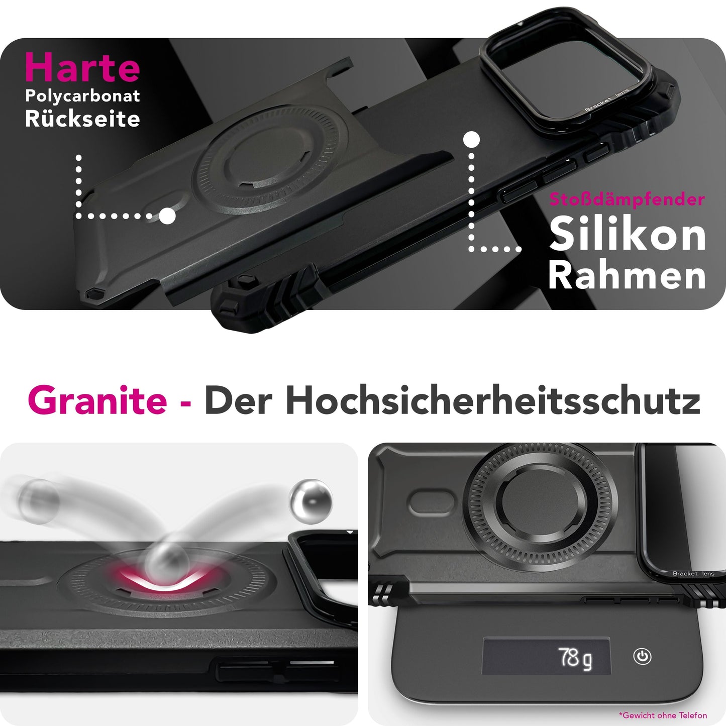 NALIA MagSafe Granite Case for Apple iPhone 17 Pro Max (Military Armor) - Rugged Armor Kickstand Cover, Shockproof Outdoor Protective Case, Military Style Case