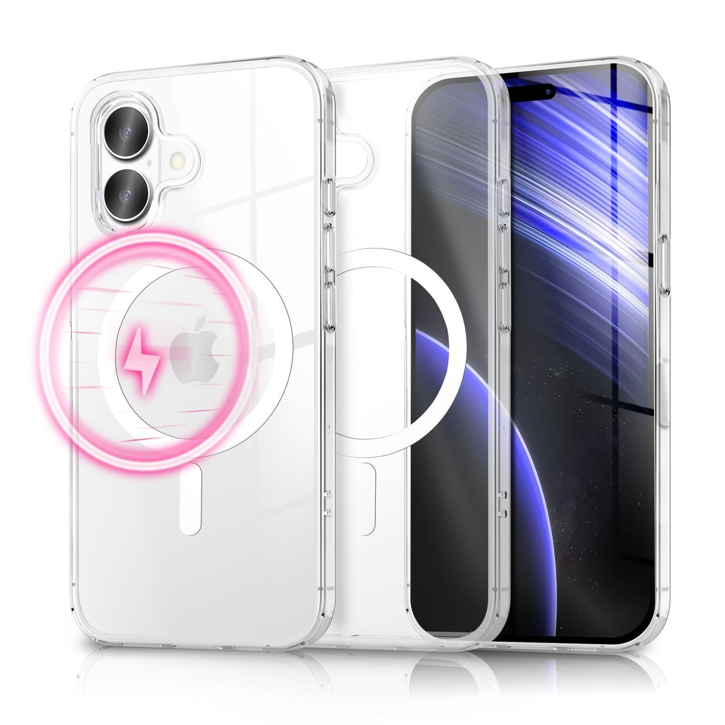 NALIA MagSafe Lumex Case for Apple iPhone 17 (Crystal Clear with MagPower) - Transparent Hard Case with TPU Frame &amp; Magnetic Ring, Shockproof, Anti-Yellowing, Clear, Precise Fit &amp; Robust