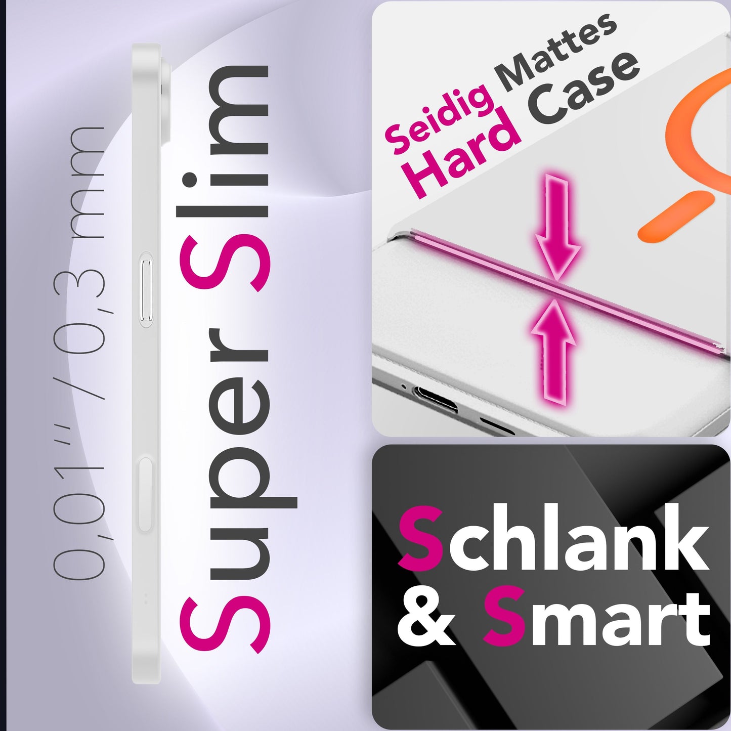 NALIA MagSafe Thinix Glow Case for Apple iPhone 17 Air (Extremely Thin with Light Ring) - 0.3mm Ultra-Slim Hardcover, Glows in the Dark, Transparent &amp; Matte