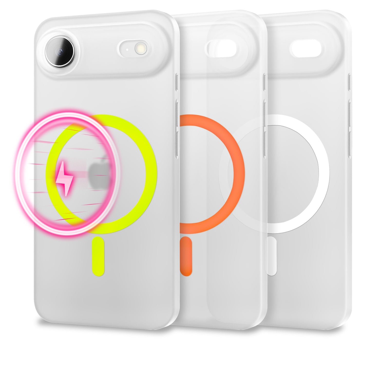 NALIA MagSafe Thinix Glow Case for Apple iPhone 17 Air (Extremely Thin with Light Ring) - 0.3mm Ultra-Slim Hardcover, Glows in the Dark, Transparent &amp; Matte