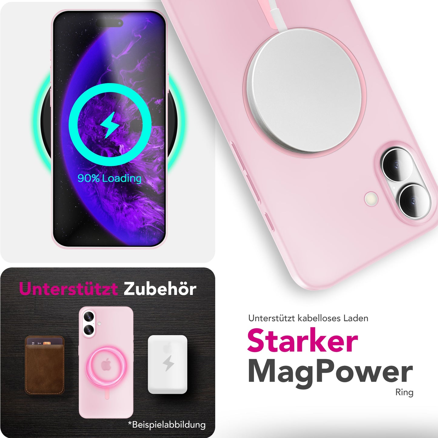 NALIA MagSafe Thinix hulstur fyrir Apple iPhone 17 (mjög þunnt með MagPower) - 0,3 mm ultra-þunnt hart hulstur, hálfgagnsætt, matt og fingrafaravarnandi, lágmarksútlit