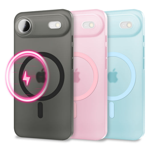 NALIA MagSafe Thinix hulstur fyrir Apple iPhone 17 Air (mjög þunnt með MagPower) - 0,3 mm ultra-þunnt hart hulstur, matt og gegnsætt, með blettavörn.