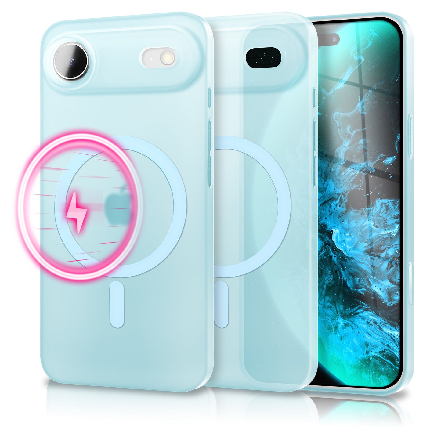 NALIA MagSafe Thinix hulstur fyrir Apple iPhone 17 Air (mjög þunnt með MagPower) - 0,3 mm ultra-þunnt hart hulstur, matt og gegnsætt, með blettavörn.